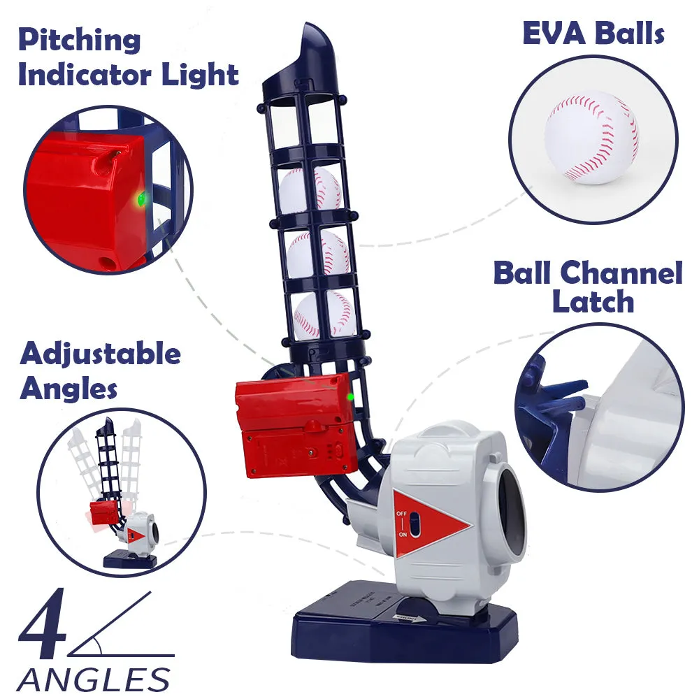 2 in 1 Baseball & Tennis Pitching Machine Active Training Toys Set