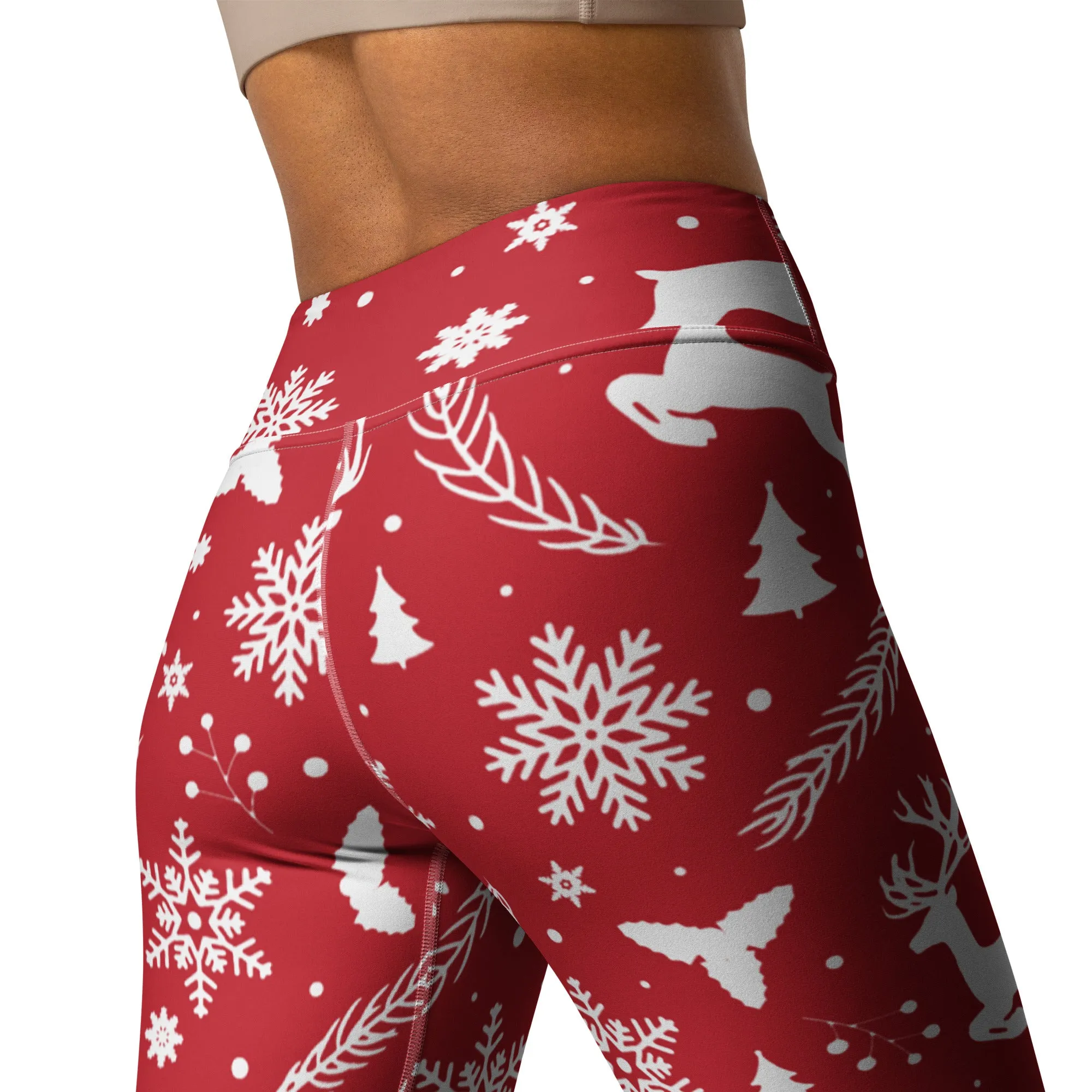 Christmas Deer Yoga Leggings, lioness-love