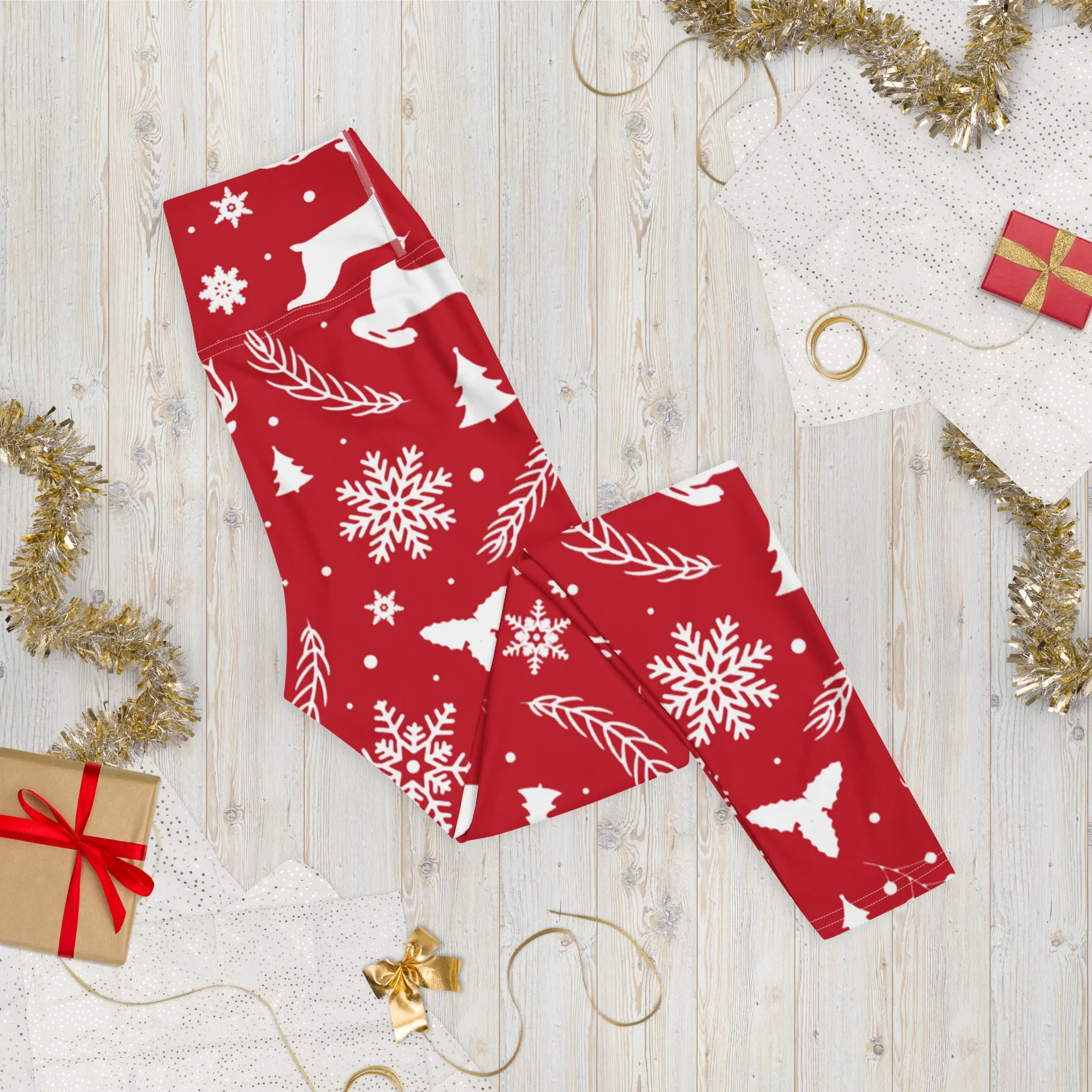 Christmas Deer Yoga Leggings, lioness-love