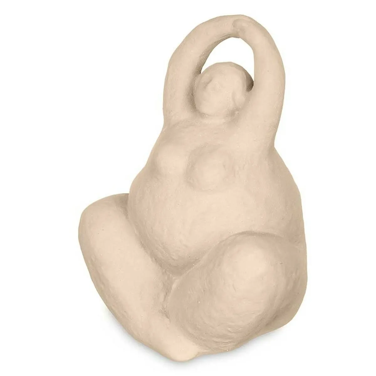 Decorative Figure Beige Ceramic 14 x 18 x 11 cm (6 Units) Lady Yoga