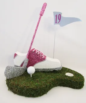 Golf Shoe on Kidney shape base Centerpiece