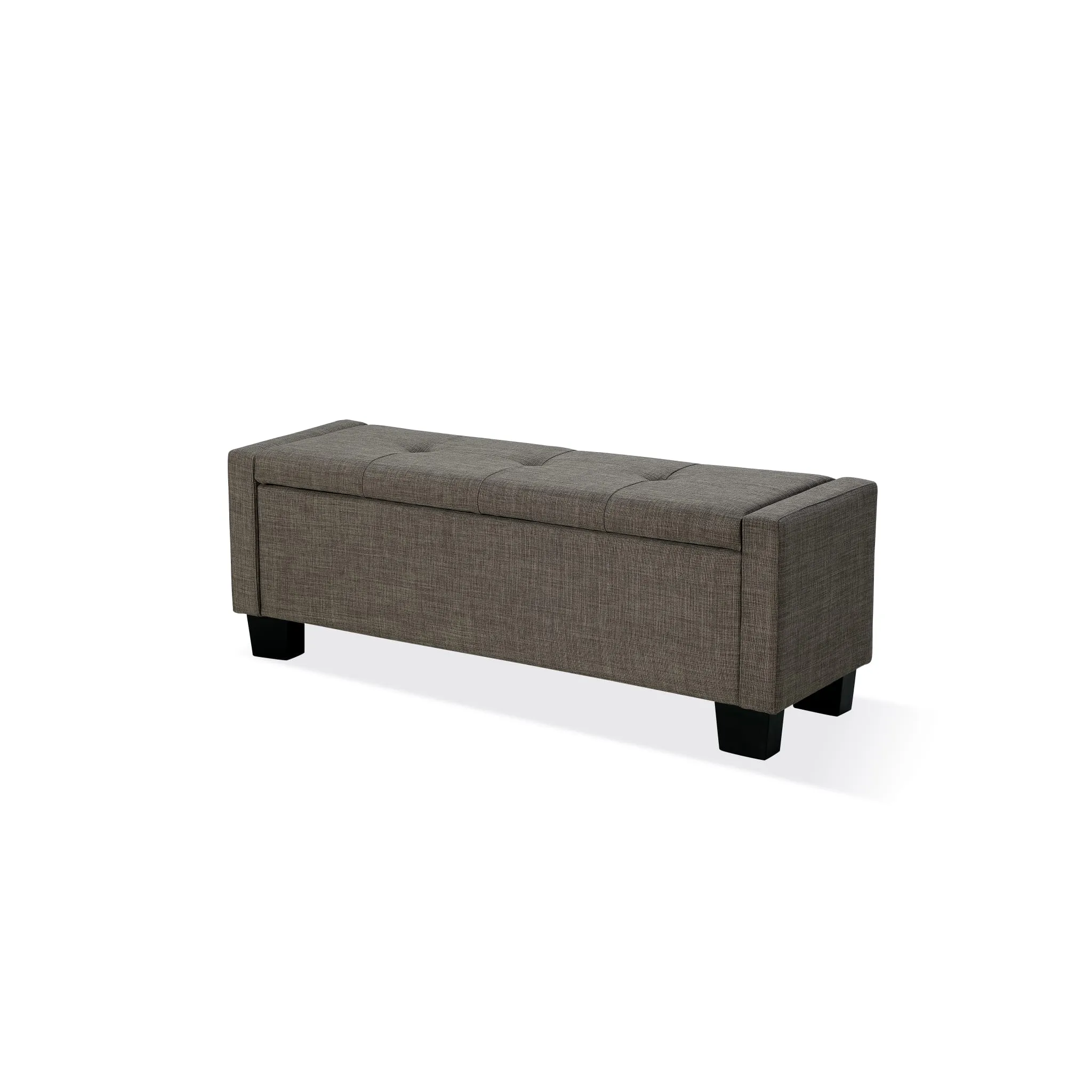 Madeleine Tufted Storage Bench in Dolphin Linen