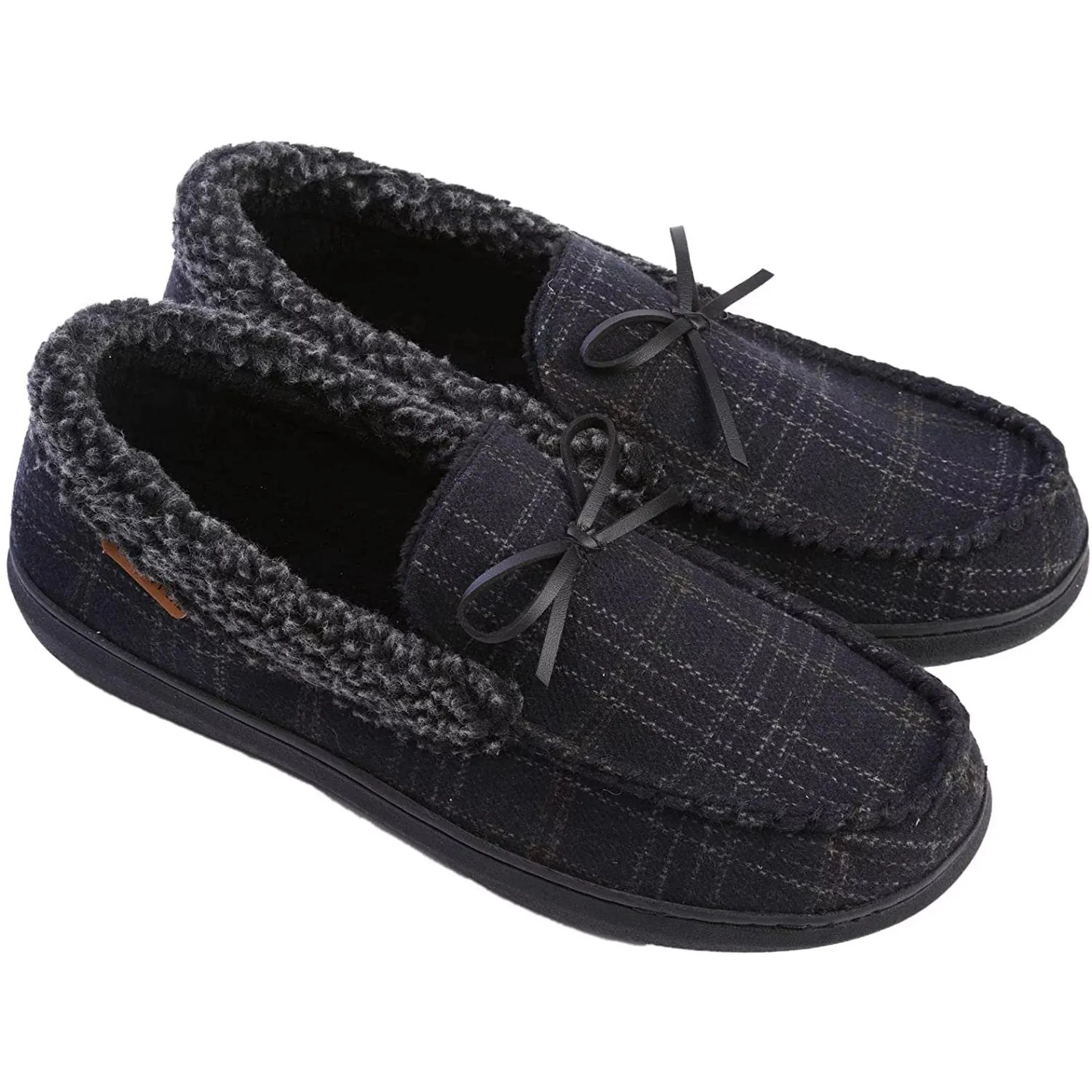 Men's Slippers Moccasin Plush Lined House Shoes Fuzzy Furry