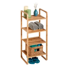 Natural Bamboo 4-Tier Vertical Shelf