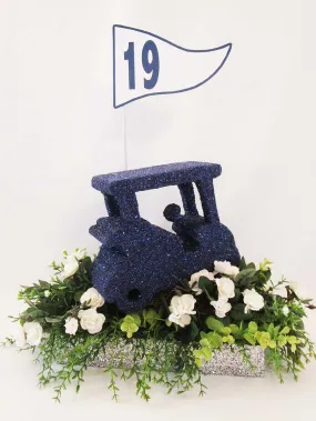 Navy Golf Cart Table Centerpiece