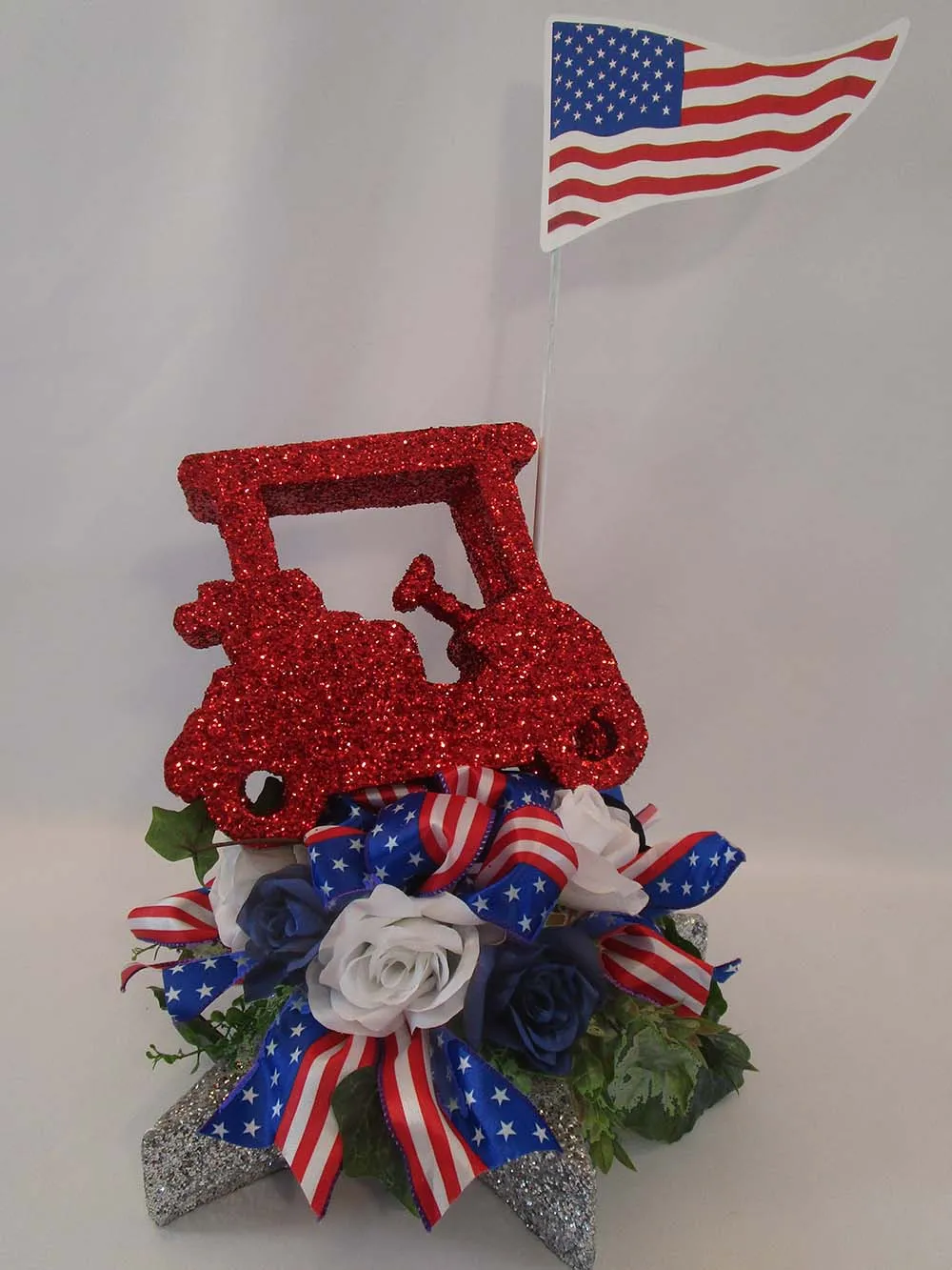 Navy Golf Cart Table Centerpiece