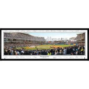 New York Yankees Final Opening Day" - With Signatures  - 13.5"x39" Standard Black Frame"