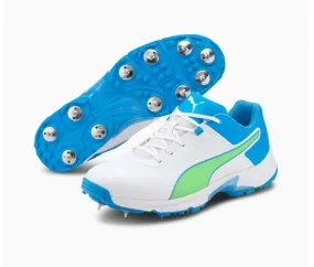 Puma One8 19.1 Cricket Shoes With Steel Spikes - White Nrgy Blue