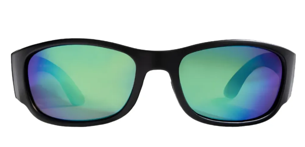 Rheos Unisex Bahias Gunmetal Frames Emerald Lens Polarized Sunglasses