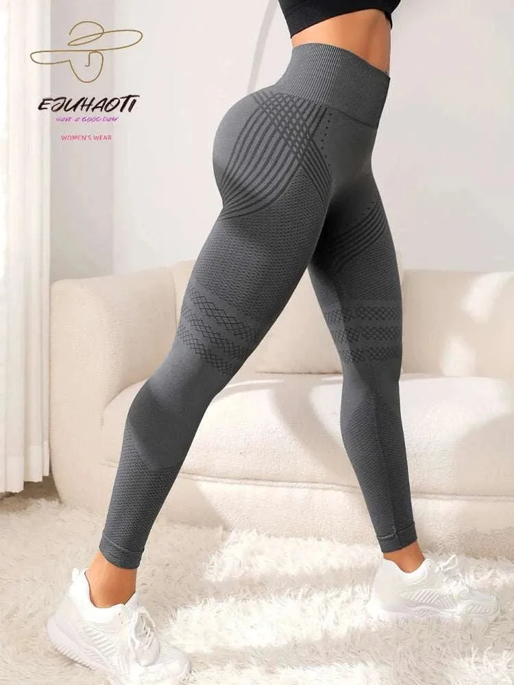 Sexy Leggings Women Lines Hip Lifting Motion Fitness High Waist Running Yoga Pants Youthful Woman Clothes Tights Stretch Legging