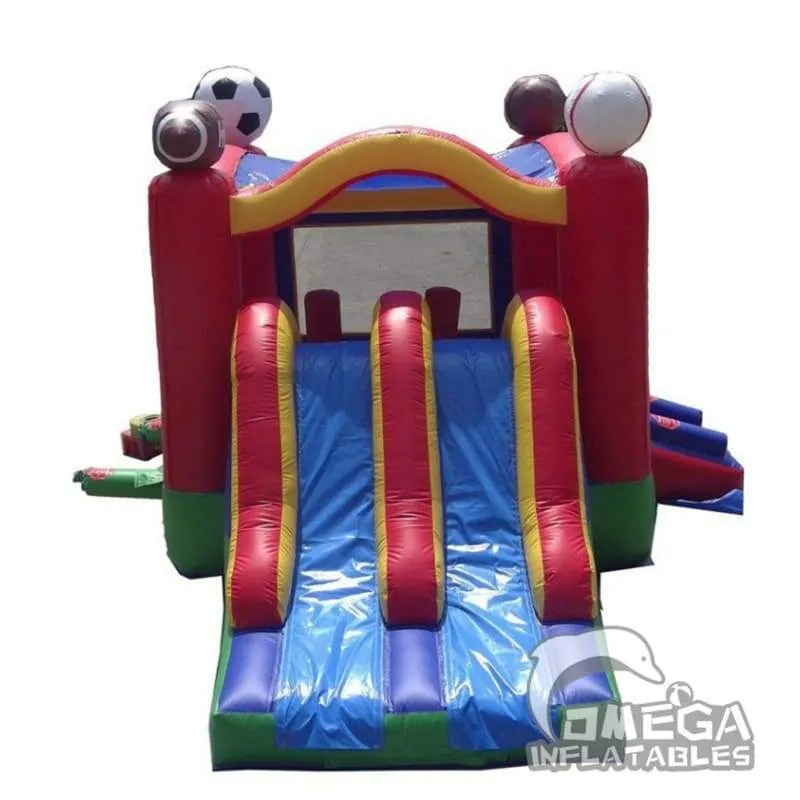 Sports Kids Dual Lane Slide Combo Jumper with Slide for Sale