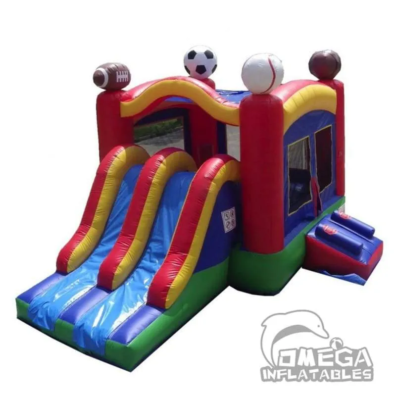 Sports Kids Dual Lane Slide Combo Jumper with Slide for Sale