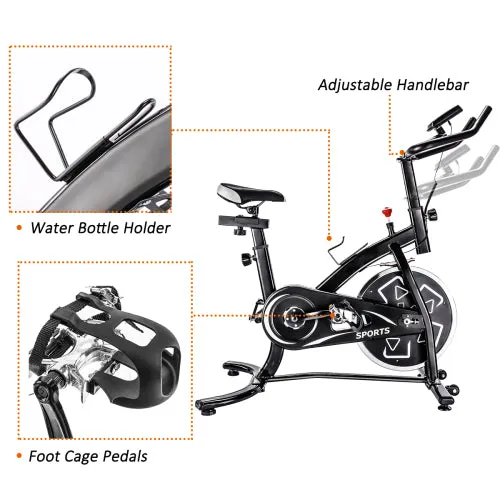 Stationary Professional Indoor Cycling Bike Exercise Bike Spin Bike S280 Trainer Exercise Bicycle(Black)