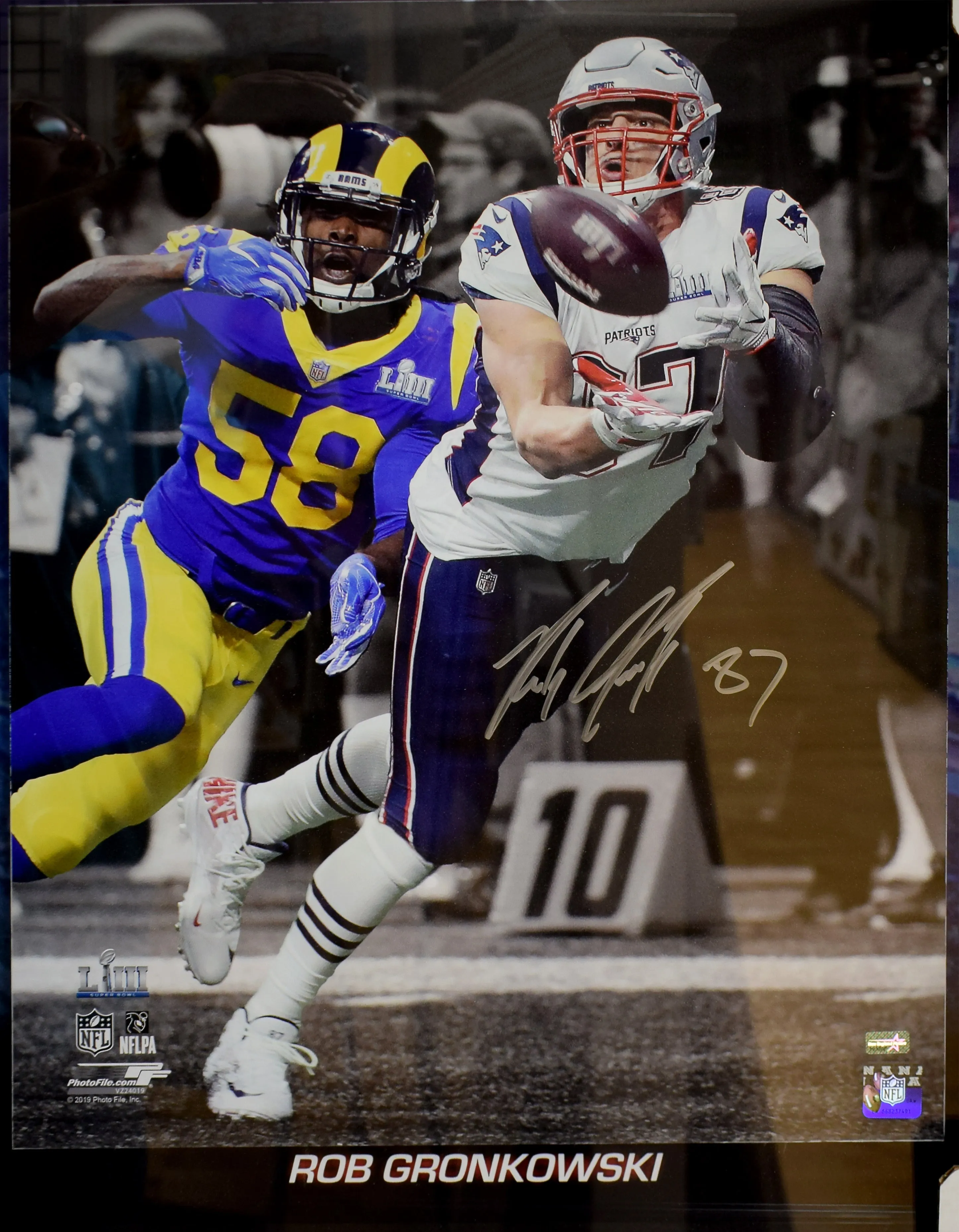 Tom Brady, Julian Edelman, Rob Gronkowski 16x20 Triple, Signed