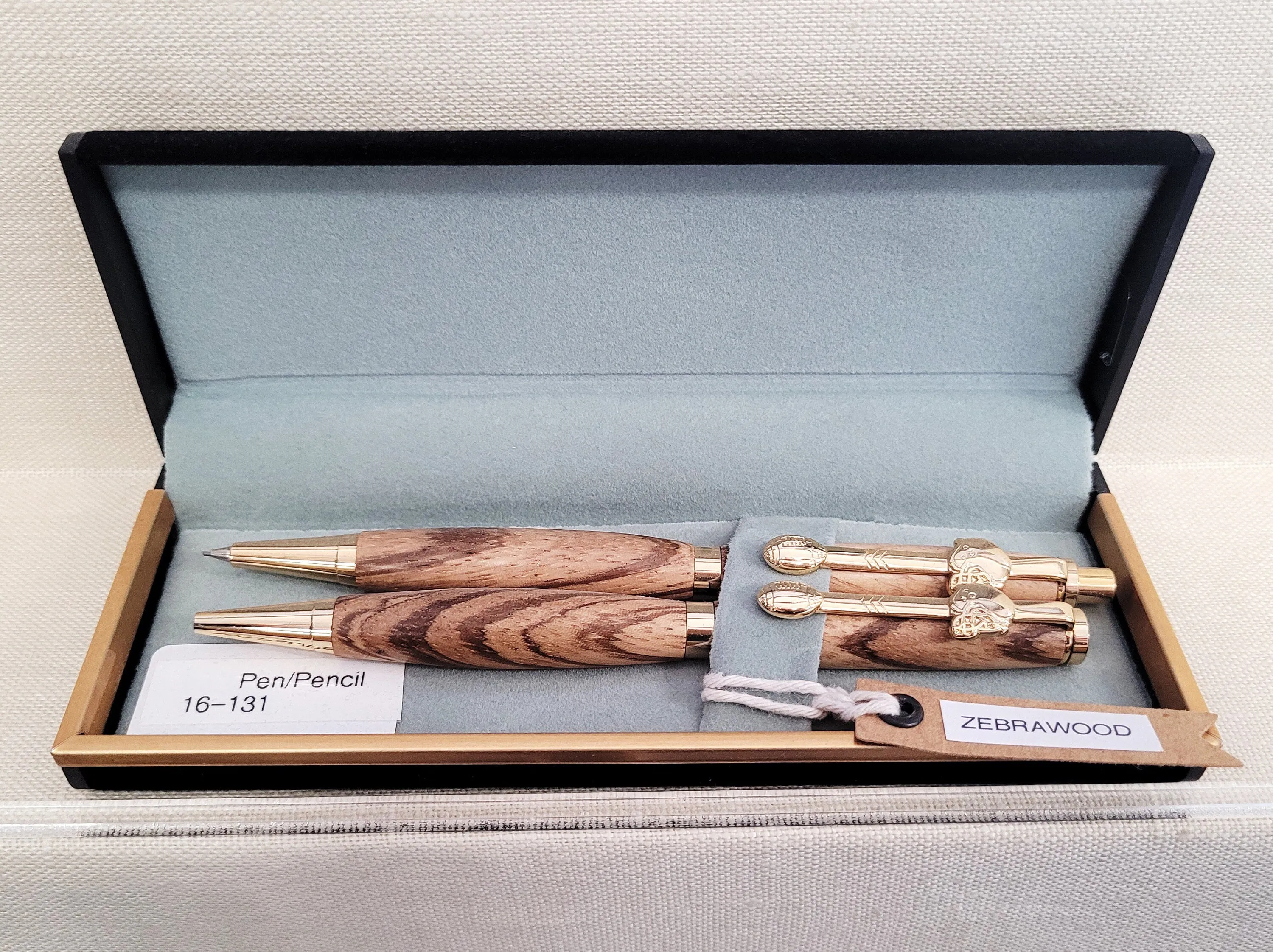 Zebrawood Football Pen & Pencil Set by Gene Myatt